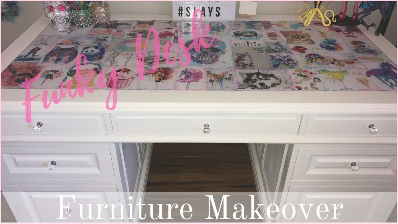 Furniture Makeover Teen Girls Desk Homemade Chalkpaint Re