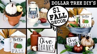 DOLLAR TREE FALL DIY'S | HOW TO DECORATE A TIER TRAY FOR AUTUMN | FALL DECOR IDEAS