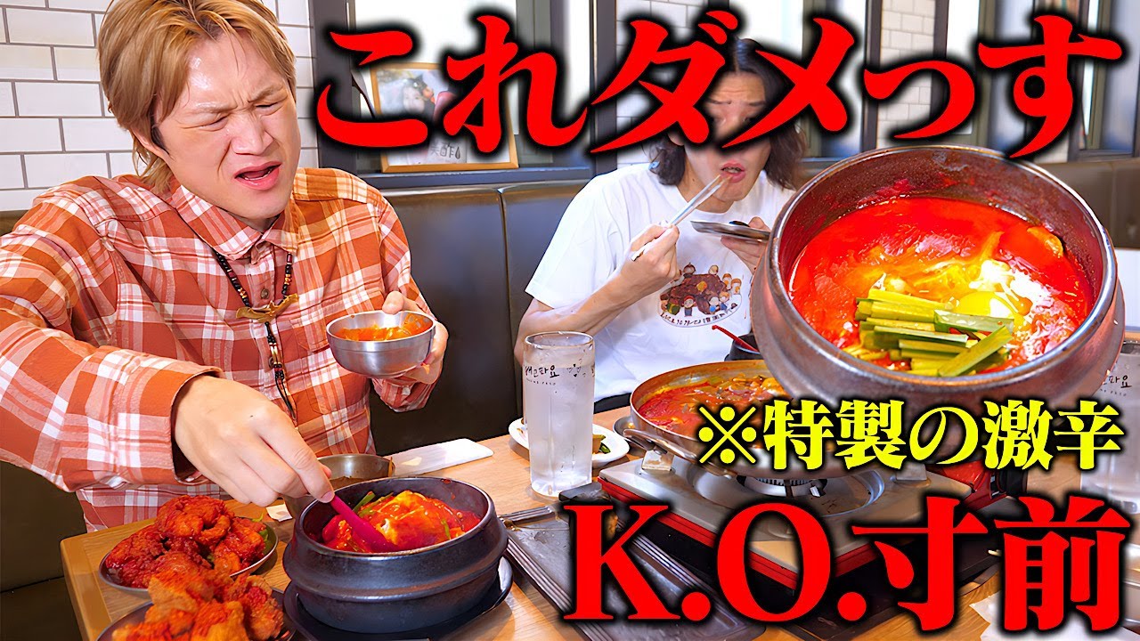 【大食い】韓国料理店が作る裏メニュー『激辛スンドゥブ』が想像の遥か上を超えた激辛でぞうさんKO寸前！？【ぞうさんパクパク】【ペゴッパヨ】