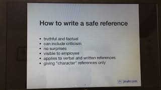 The Art of Giving a Reference
