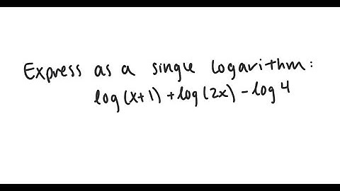 Logarithms: Express as a single logarithm: log (x+1) + log (2x) - log (4)