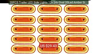 20PCS Trailer LED Side Lights 12v 24v Oval 20Led Amber Side... — Top Pick 2026 | Unbeatable Price!