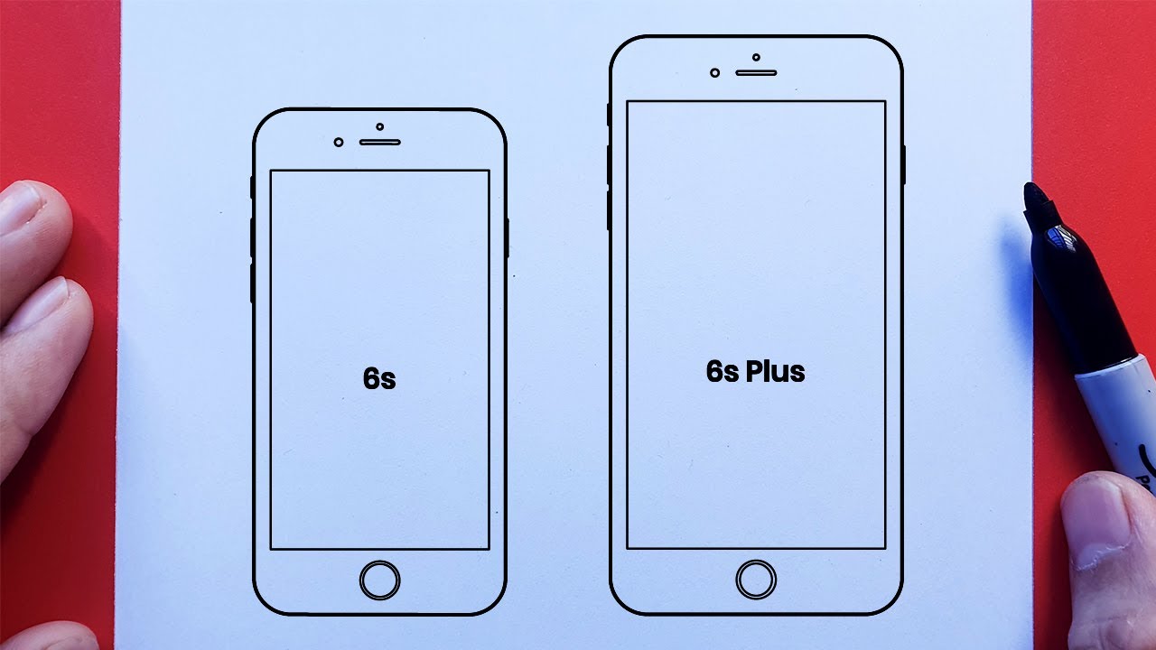 How To Draw An Apple iPhone 6S or 6S Plus 9th Generation - YouTube