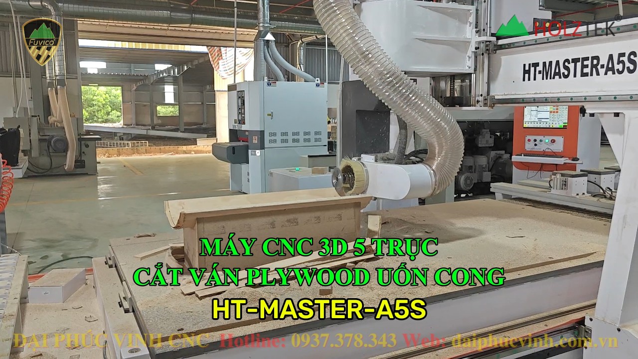 Cắt Plywood Uốn Cong Cực Đẹp | CNC 3D 5 Trục Holztek HT-MASTER-A5S