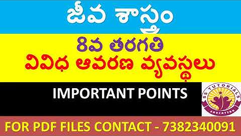 8th class Biology (జీవశాస్త్రం) textbook bit wise for SGT/SA DSC in telugu