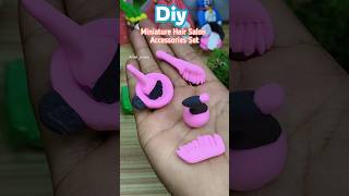 DIY Miniature Hair Salon Accessories Set😱Making TinySalon Tools😱#miniature #craft #clayart #shorts