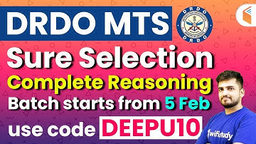 DRDO MTS 2020 | Complete Reasoning Course | Use Referral Code "DEEPU10" & Get 10% Off | Join Now