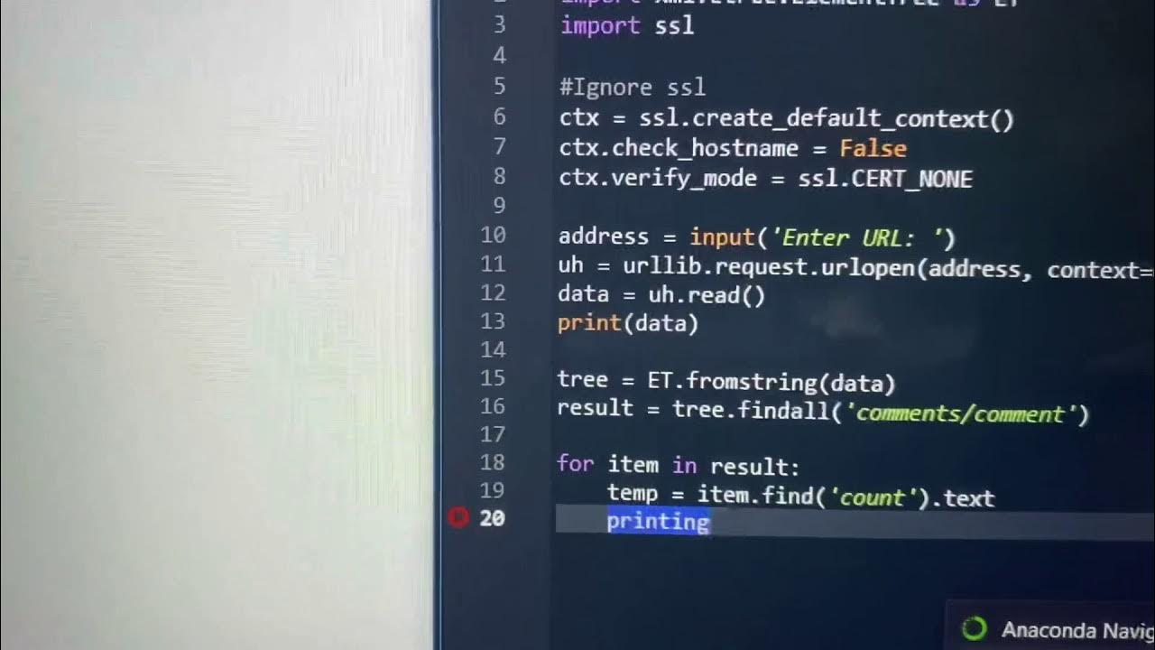 Using python to access web data: extracting data from xml - YouTube