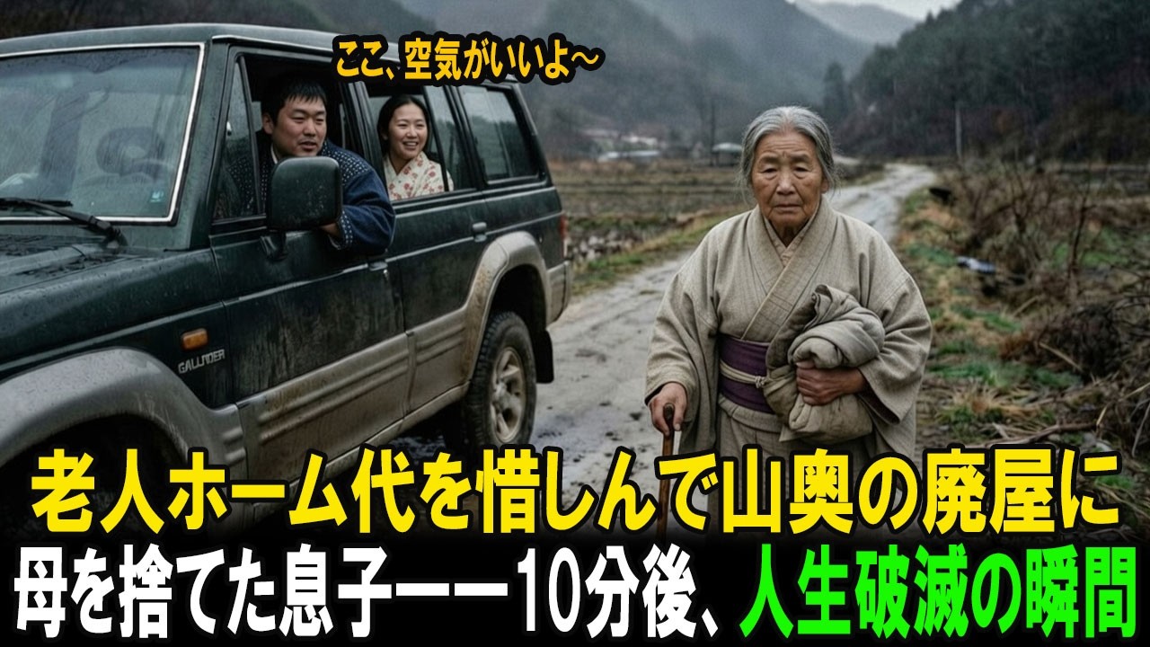 老人ホーム代を惜しんで山奥の廃屋に母を捨てた息子――10分後、人生破滅の瞬間  #老後の物語 #家族の物語