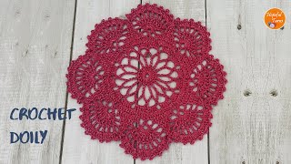 Crochet Doily Pattern | Easy Crochet Round Lace Doily / Crochet Thalposh Tutorial - Cottagecore screenshot 5