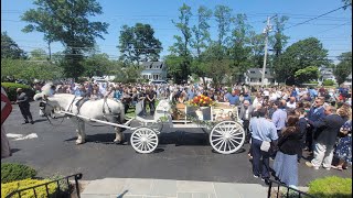 White Horse Drawn Caisson for Final Farewell with Powell Funeral Home Amityville NY June 5 2021