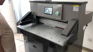how to use H670TV7 hydraulic paper cutting machine 