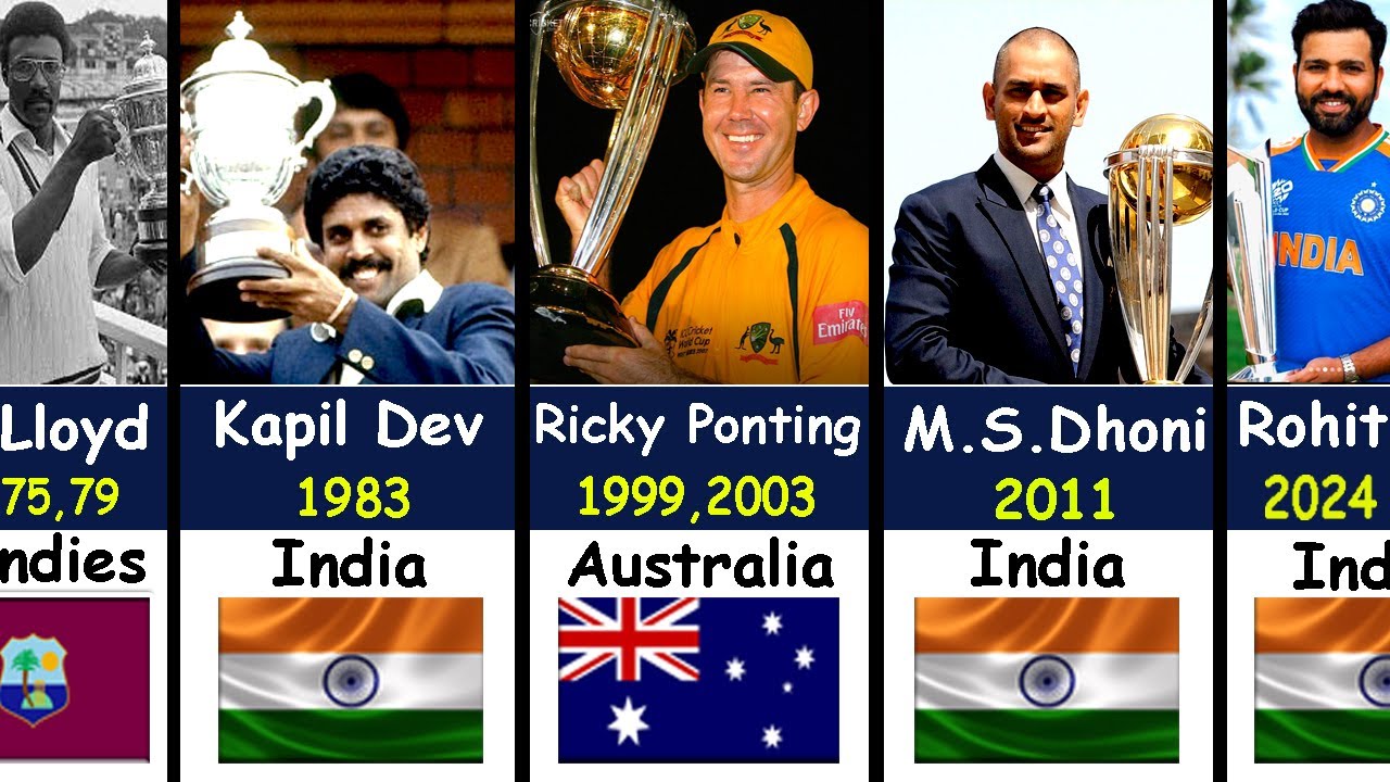 ICC ODI World Cup winning captains from 1975 to 2023 - YouTube