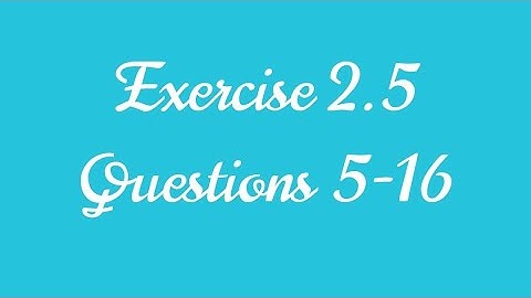 Polynomials- Exercise 2.5