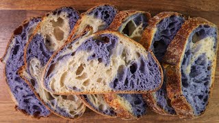 Butterfly Pea Flower Tea Swirl Sourdough Bread Recipe | Beautiful Visual