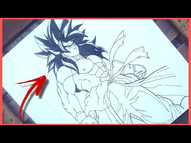 Super Saiyan 4 Goku  Desenhando esboços, Desenho hippie, Desenho
