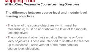 Mapping it out: Writing Clear, Measurable Course Learning Objectives