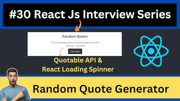 #30 React js Challenge Day 30 | Random Quote Generator using (Quotable API)