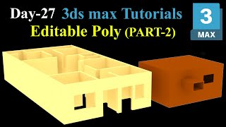 #27| How To make 3D CUTOUT by Editable Poly| Editable Poly Modelling In 3ds Max Tutorial (Part-2)