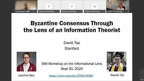 First IBM Research Workshop on the Informational Lens: Day 2. Talk by David Tse