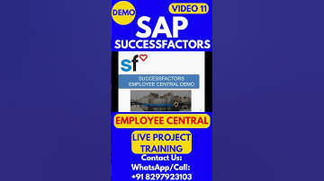 SAP SuccessFactors Employee Central Training Video 11 #sapsuccessfactorstraining #sapsuccessfactors