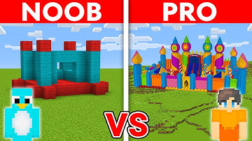NOOB vs PRO: BOUNCE HOUSE Build Challenge in Minecraft