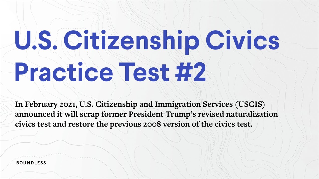 U.S. Citizenship Civics Practice Test 2 YouTube