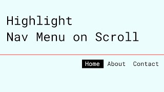 Highlight Nav Menu on scroll with JavaScript