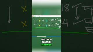 Elimination Method Solve Systems of Equations Easily! #math #maths #shorts #algebra
