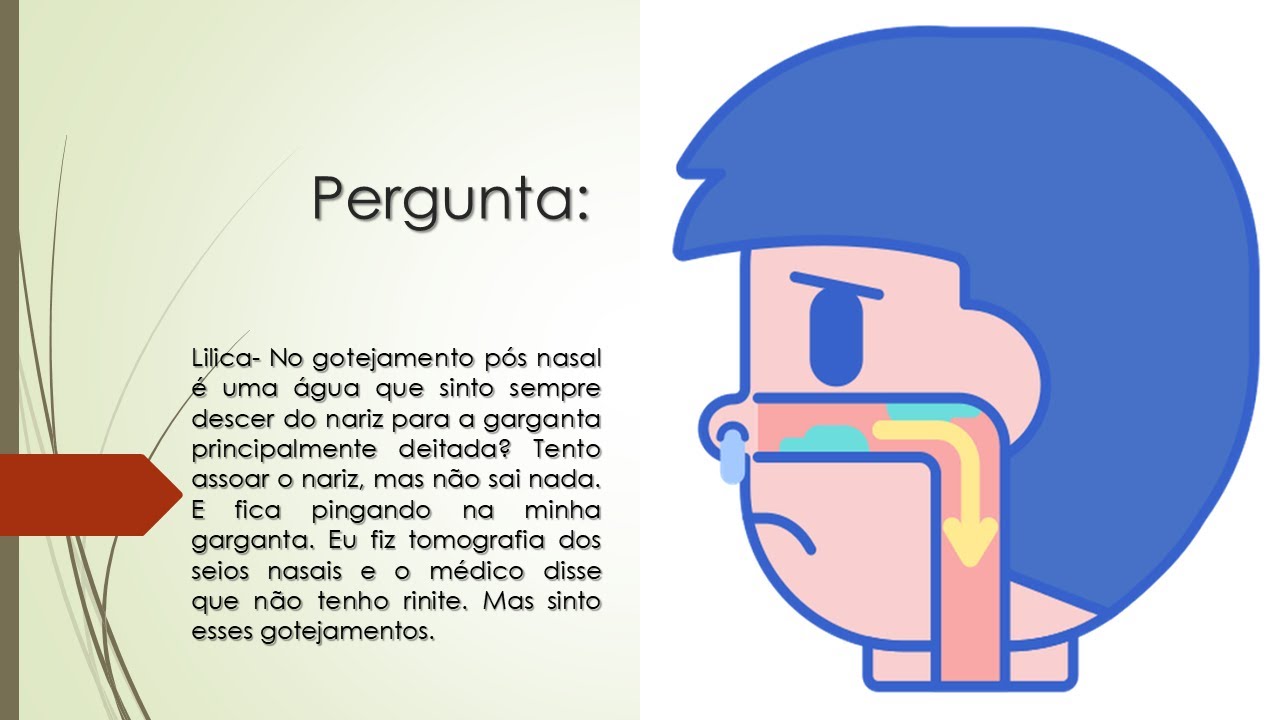Sinto sempre uma água descer do nariz para a garganta Isso é Gotejamento PósNasal? YouTube Sinto sempre uma água descer do nariz para a garganta Isso é Gotejamento PósNasal? YouTube