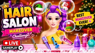 Hair Salon Beauty Salon Gameplay 💇‍♀️ | Princess Makeover Challenge | Girls Game Live screenshot 2