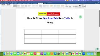 How To Make One Line Bold In a Table In Word