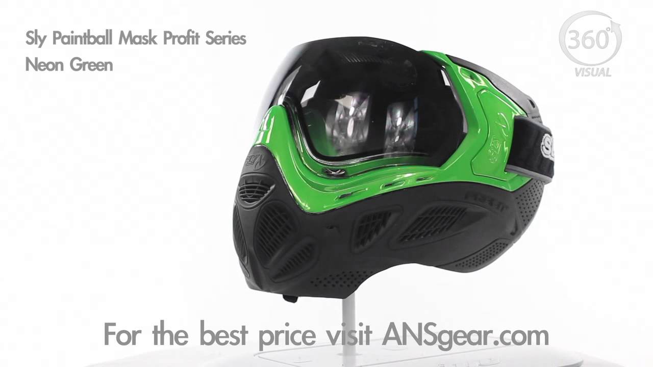 Sly Paintball Mask Profit Series Neon Green Visual 360 YouTube