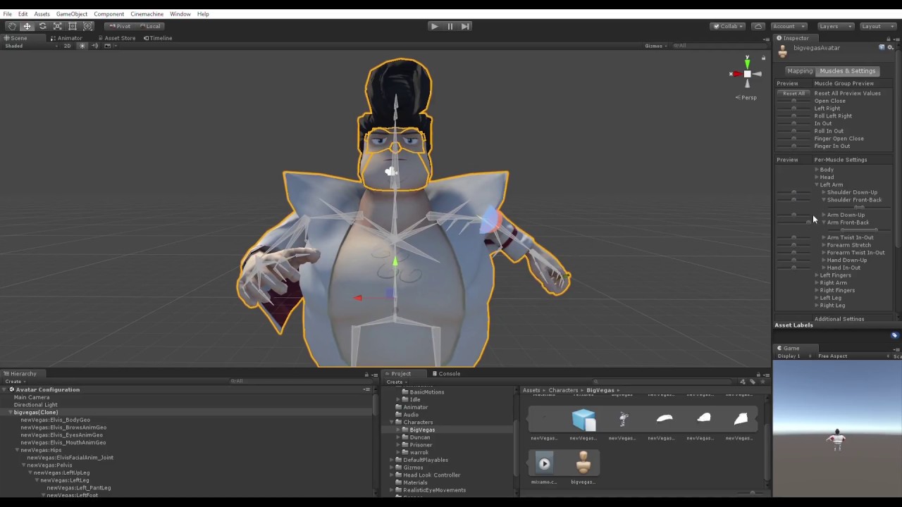 Unity - Manual: Avatar Muscle & Settings tab