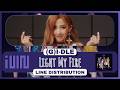 (G)I-DLE (ジー・アイドゥル) - Light My Fire | Line Distribution