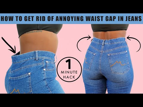 How To Tighten Jeans Waist  Quick NO-SEW Hack! 