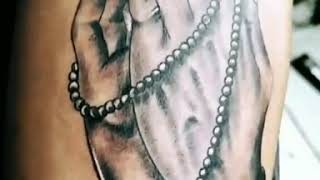 Praying hands tattoo - Praying hands tattoo design with mom dad text