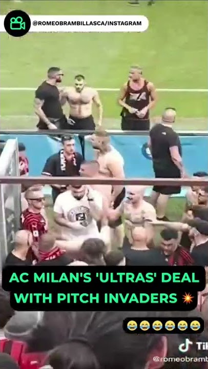 this is how the ac Milan ultras deal with the pitch invaders