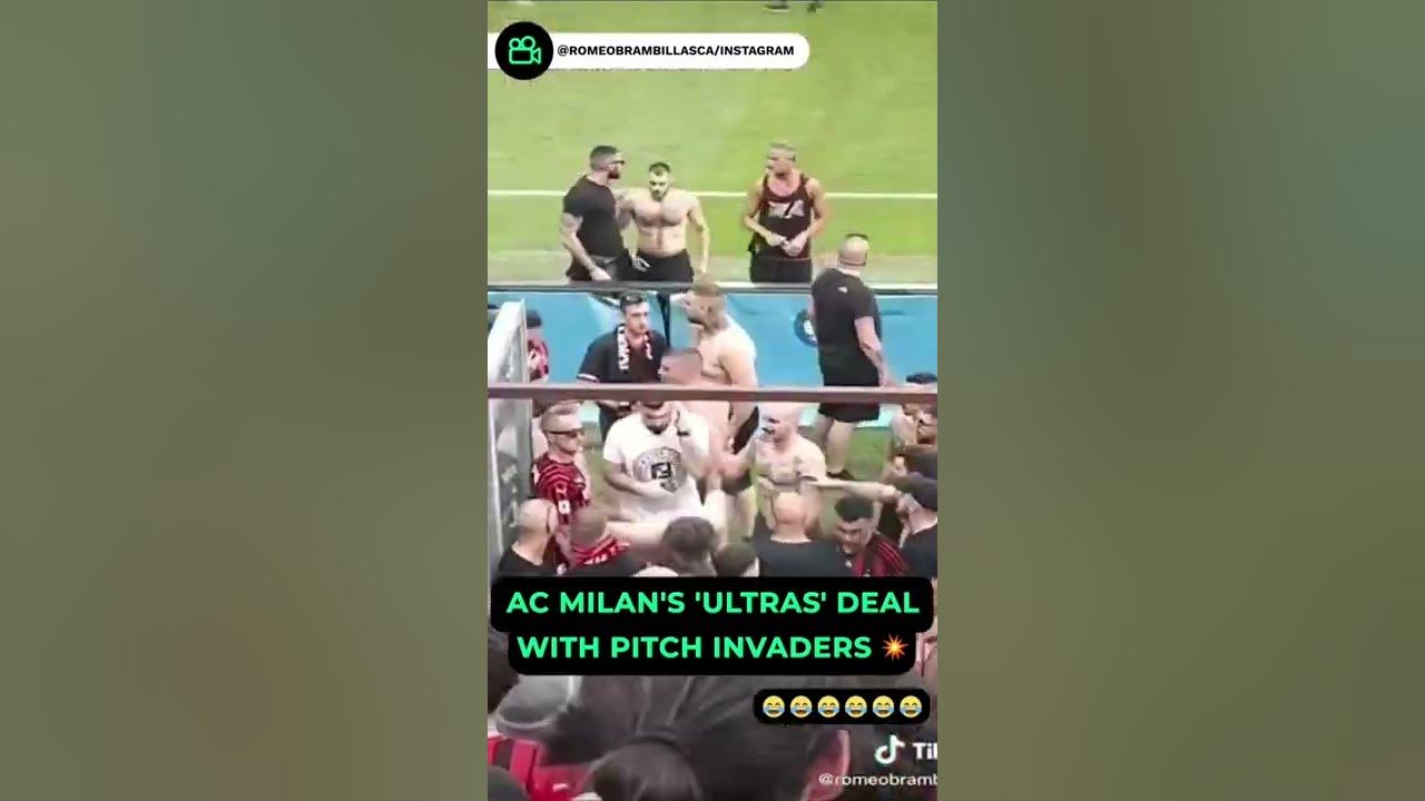 this is how the ac Milan ultras deal with the pitch invaders