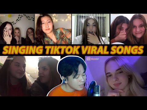 Singing Tiktok Viral Songs to Strangers on Ome TV | Singing Reaction Ome.TV Internasional