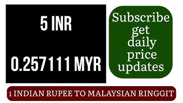 Indian Rupee to Malaysian Ringgit Currency Exchange Rates Today 22 October 2024