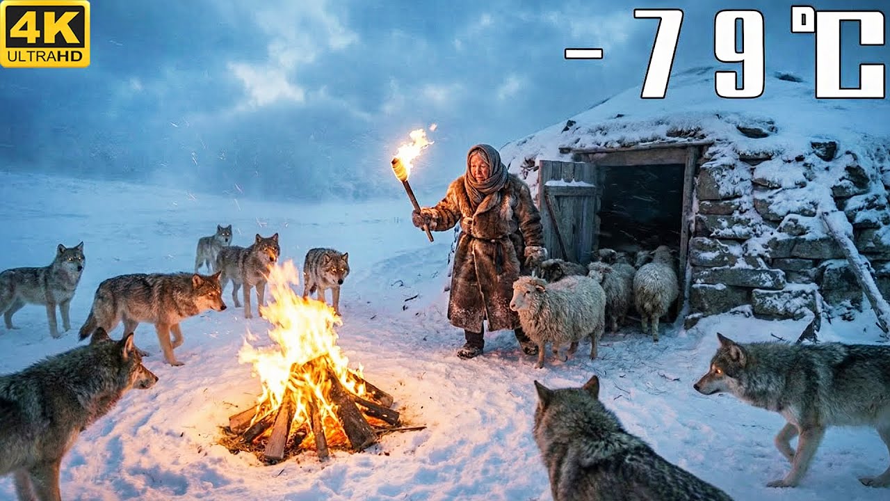 –79°C Blizzard: 92-Year-Old Widow Defends Underground Shelter & Newborn Calf from Wolf Pack