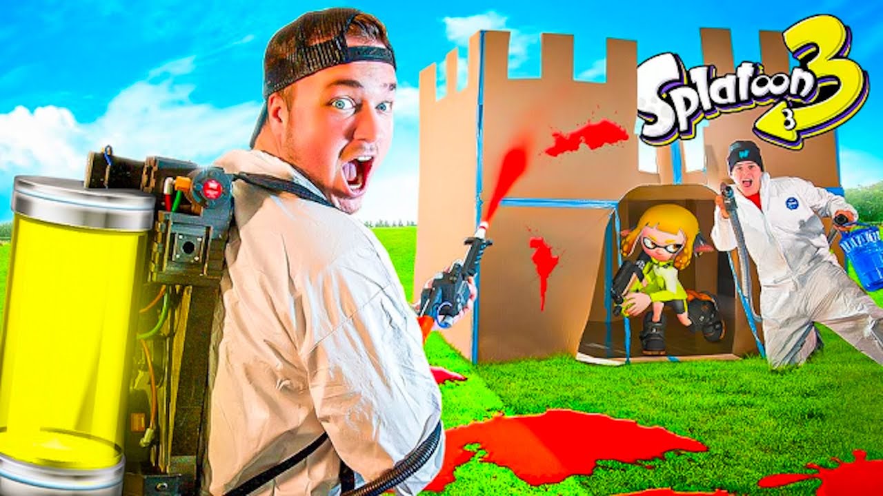 BOX FORT PAINT BATTLE Royale + Splatoon 3! YouTube