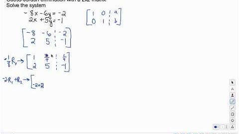 Gauss-Jordan Elimination with a 2x2 matrix