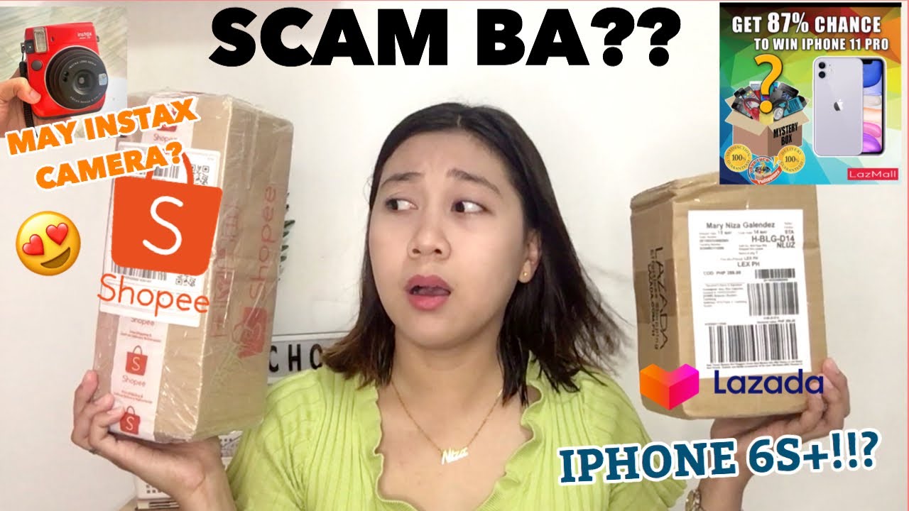 SHOPEE VS LAZADA MYSTERY BOX PHILIPPINES! (MAY INSTAX AT IPHONE? LEGIT