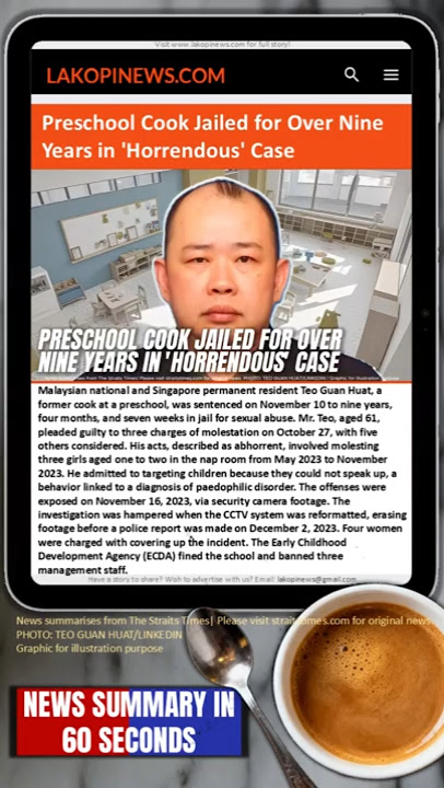 Preschool Cook Jailed for Over Nine Years in 'Horrendous' Case