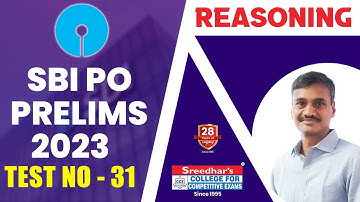 SBI PO 2023 Prelims Mock Test no-31 | Reasoning Practice Set With Tricks & Shortcuts|Sreedhar