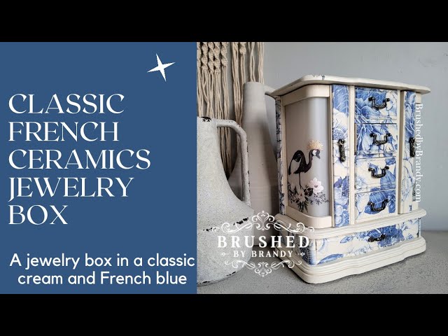 Dixie Belle Paint Company - A jewelry box dripping with beautiful details!  Decoupage and touches of Gold Gilding Wax makes this an elegant place to  story jewelry and special keepsakes! Products Used: 