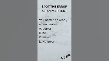 Can You Spot the Grammar Error? 🧠 | Grammar Test #84