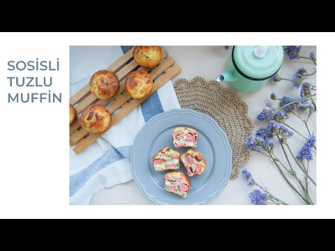 Sosisli Tuzlu Muffin Nasıl Yapılır? - Evde Sosisli Tuzlu Muffin Yapımı // Pratik Tarifler